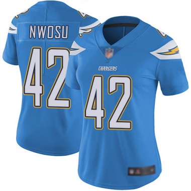Los Angeles Chargers NFL Football Uchenna Nwosu Electric Blue Jersey Women Limited #42 Alternate Vapor Untouchable->youth nfl jersey->Youth Jersey